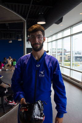 Sheridan Sun reporter Filipe Dos Santos suits up for indoor skydiving