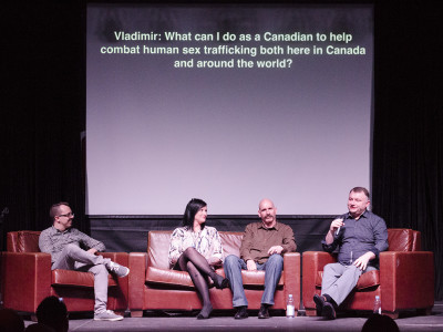 Partners International held a human trafficking awareness forum at Sheridan's Marquee on Friday April 10, with a panel of experts to answer audience questions. 