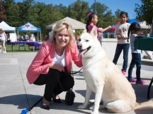 Mayor Bonnie Crombie brought along her five-year-old golden husky Adonis to enjoy the festivities. Crombie describes her dog as "very good natured, with a very, very lovely temperament in a dog."