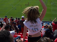 Sheridan fan cheering after a TFC goal.