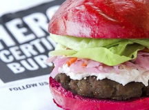 @burgersTO not only shows burgers of vast deliciousness, but also those with a story to tell. The #thinkpink burger by Hero Burger is served on a pink bun dyed by beets, to help support the Canadian Breast Cancer Foundation. Photo by @burgersTO