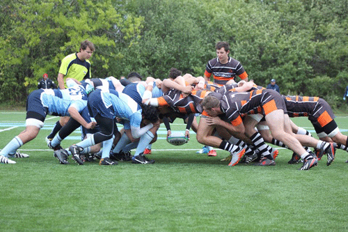 The Mountaineers and the Bruins locked in for a scrum.