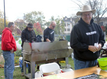 Martim Znidar helps out with the Tails in Town BBQ.