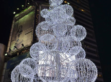 Over 52,000 twinkling LED lights shine brightly in the night on Illuminite's annual 40 foot Christmas tree.  