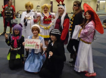 Cosplayers held meet ups at the convention, like this gathering of members of the Cosplay Amino app.
