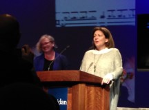 Kathy Muldoon giving a speech.